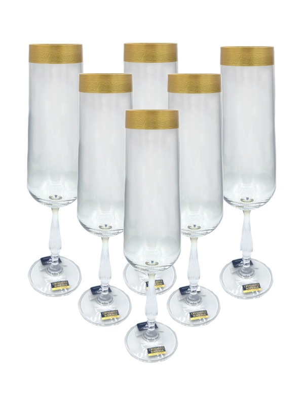 Bicchiere spumante Scopus con oro antico 220 ml, 6 pz