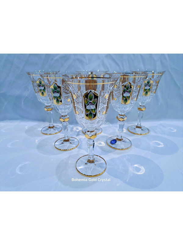 Crystal wine glasses, 220ml, 6 pieces