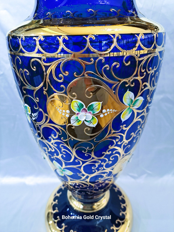 Vaso aperto con oro e smalto 50 cm