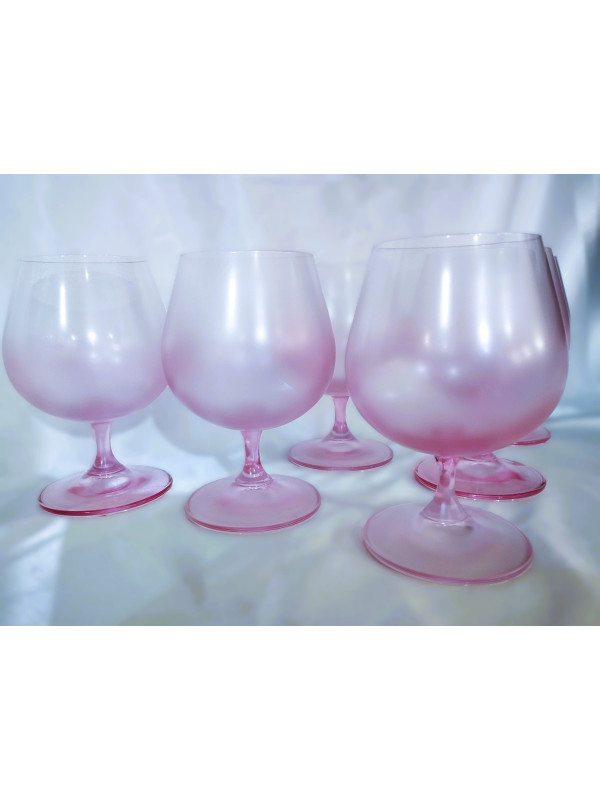 Bicchieri da cognac rosa, 250 ml, 6 pz