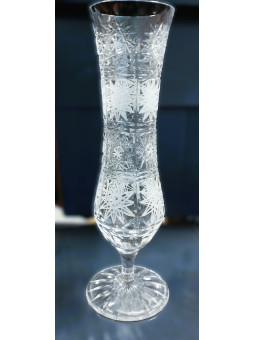 Broušená váza "píšťala" 21 cm