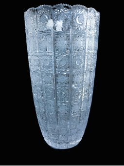 Broušená oválná váza 36 cm