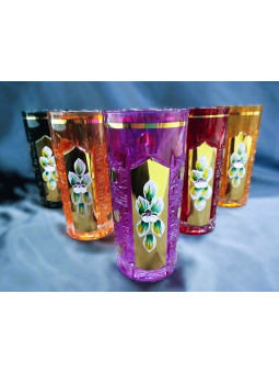 Colorful water glasses,...